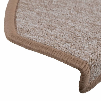 Stair Mats 15 pcs 65x24x4 cm Light Brown Half Round Large