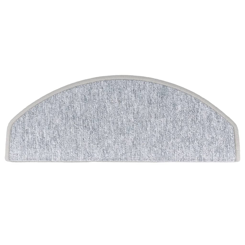 Stair Mats 15 pcs 65x24x4 cm Light Grey Half Round Large