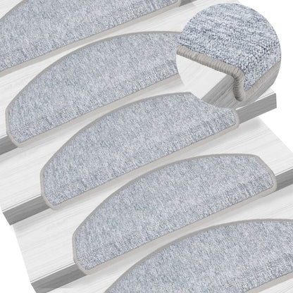 Stair Mats 15 pcs 65x24x4 cm Light Grey Half Round Large
