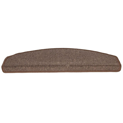 Stair Mats 15 pcs 65x24x4 cm Coffee Brown Half Round Large