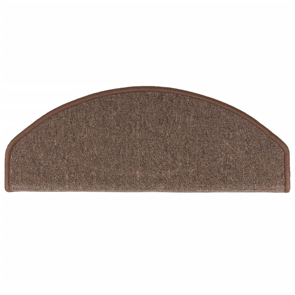Stair Mats 15 pcs 65x24x4 cm Coffee Brown Half Round Large