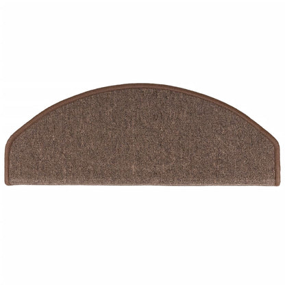 Stair Mats 15 pcs 65x24x4 cm Coffee Brown Half Round Large