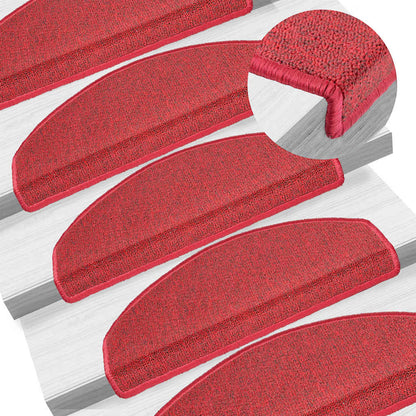 Stair mats 15 pcs 65 x 24 x 4 cm Non-Slip Red
