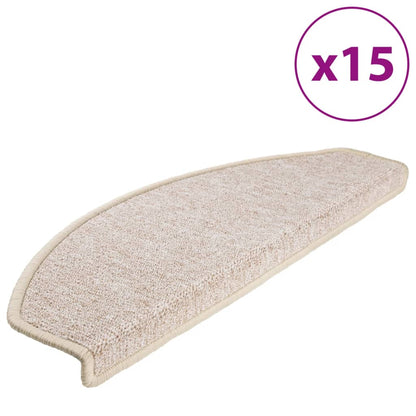 Stair Mats 15 pcs 65x24x4 cm Taupe Half Round Large