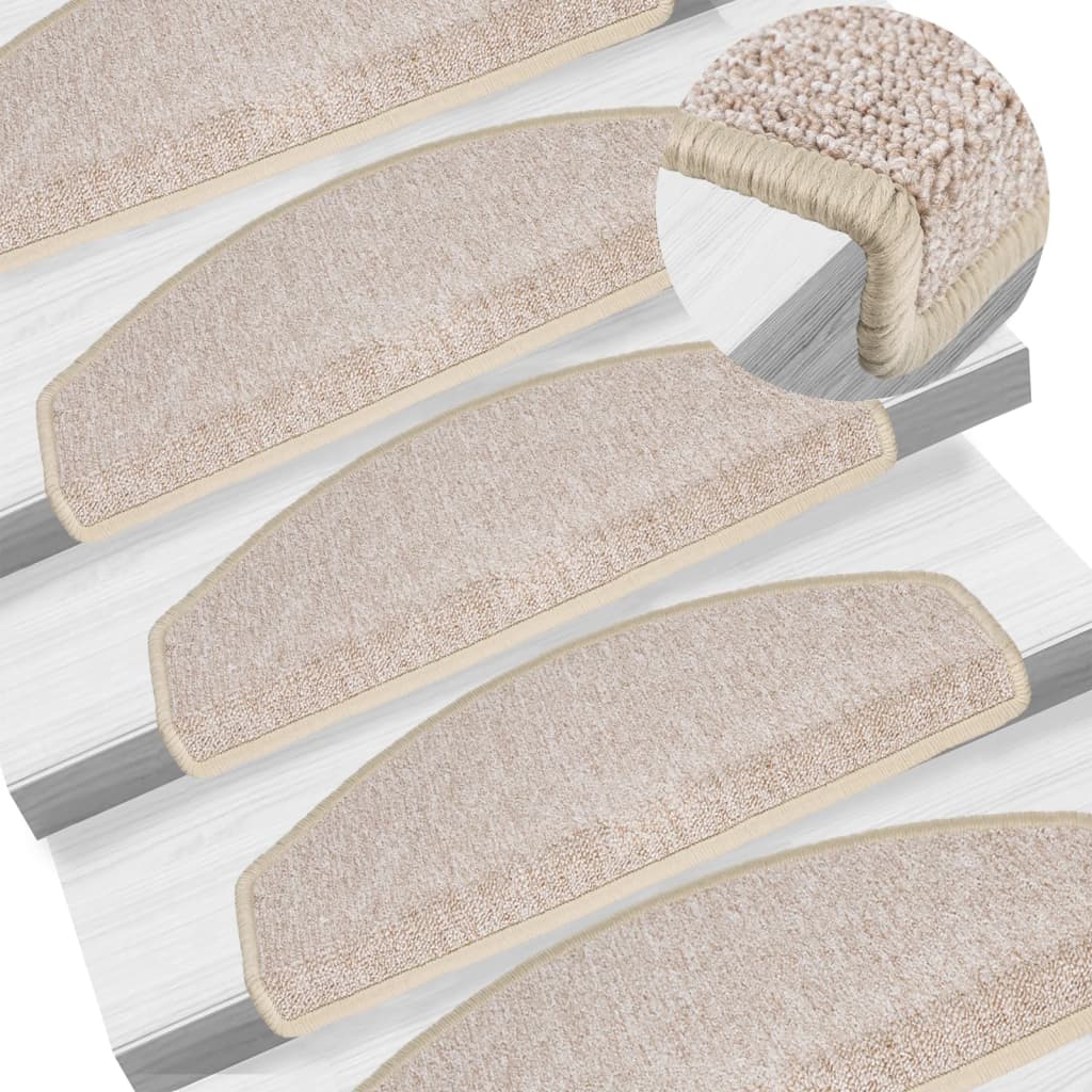 Stair Mats 15 pcs 65x24x4 cm Taupe Half Round Large