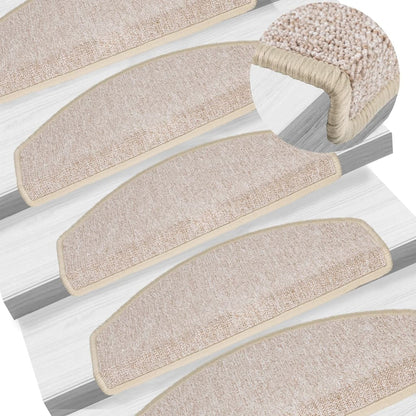 Stair Mats 15 pcs 65x24x4 cm Taupe Half Round Large