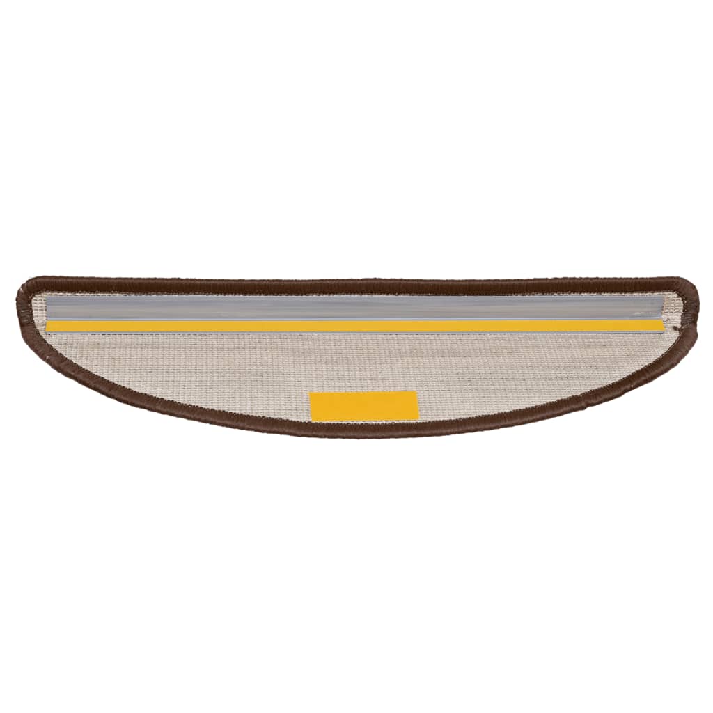 Stair Mats 15 pcs 56x17x3 cm Brown Half Round