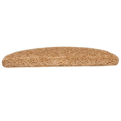 Stair Mats 15 pcs 65x21x4 cm Beige Half Round Large