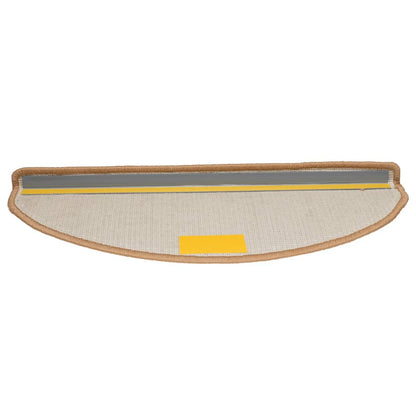 Stair Mats 15 pcs 65x21x4 cm Beige Half Round Large