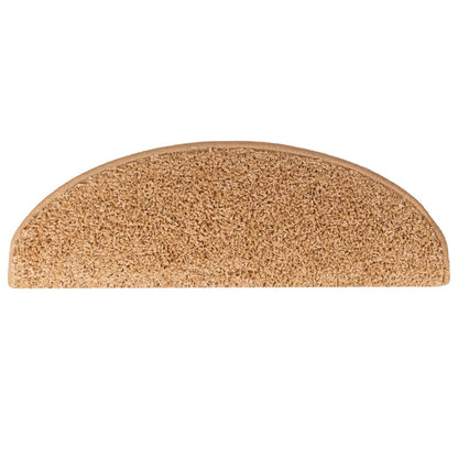 Stair Mats 15 pcs 65x21x4 cm Beige Half Round Large