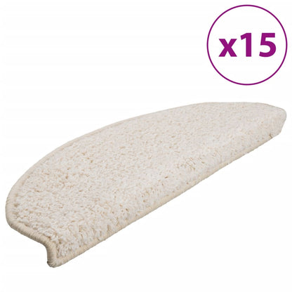 Stair Mats 15 pcs 65x21x4 cm White Half Round Large