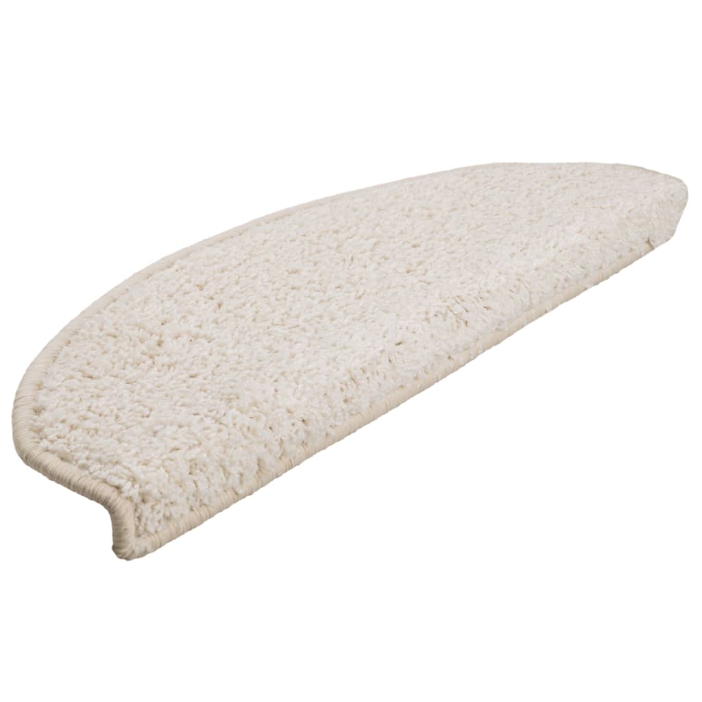 Stair Mats 15 pcs 65x21x4 cm White Half Round Large
