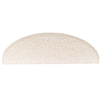 Stair Mats 15 pcs 65x21x4 cm White Half Round Large