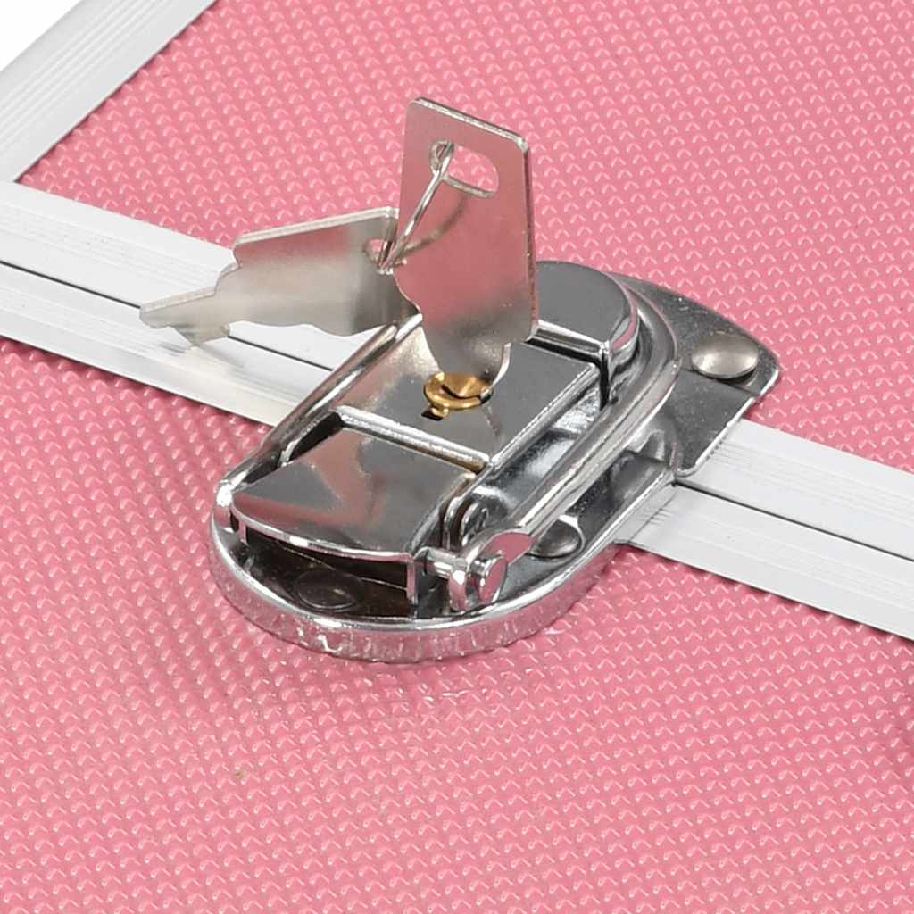 Make-up Case 38x23x34 cm Pink Aluminium