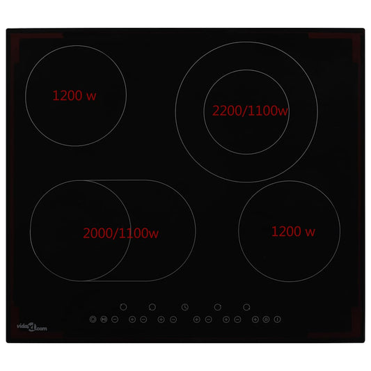 Ceramic Hob with 4 Burners Touch Control 6600 W