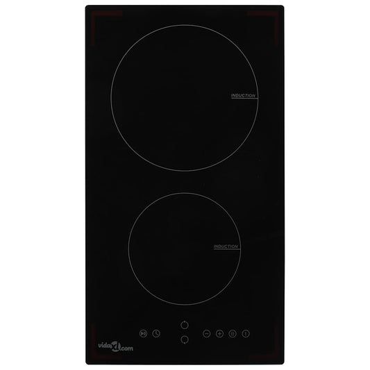 Induction Hob with 2 Burners Touch Control Glass 3500 W