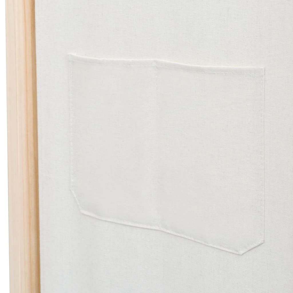 6-Panel Room Divider Cream 240x170x4 cm Fabric