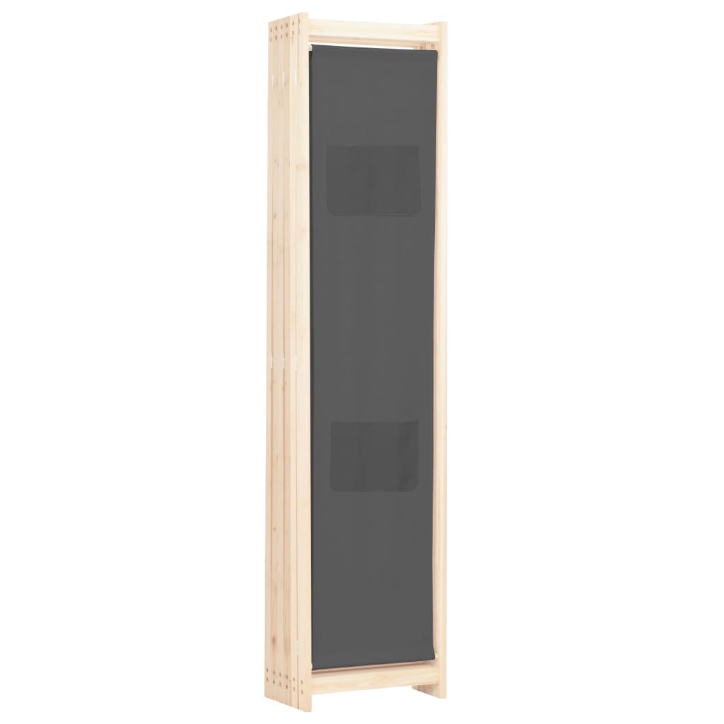 6-Panel Room Divider Grey 240x170x4 cm Fabric