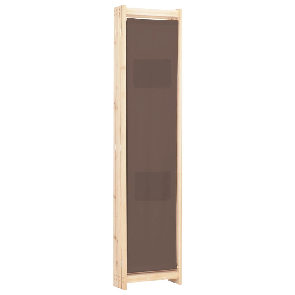 4-Panel Room Divider Brown 160x170x4 cm Fabric