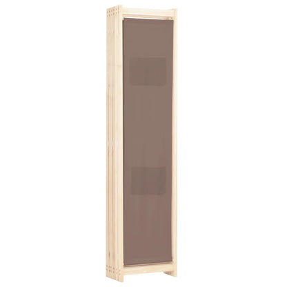 6-Panel Room Divider Brown 240x170x4 cm Fabric