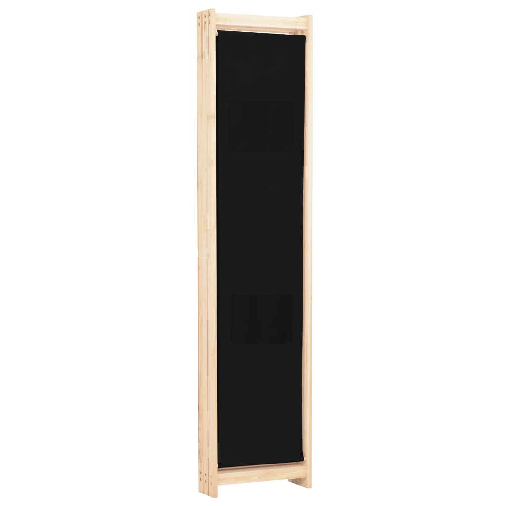 3-Panel Room Divider Black 120x170x4 cm Fabric