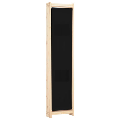 4-Panel Room Divider Black 160x170x4 cm Fabric