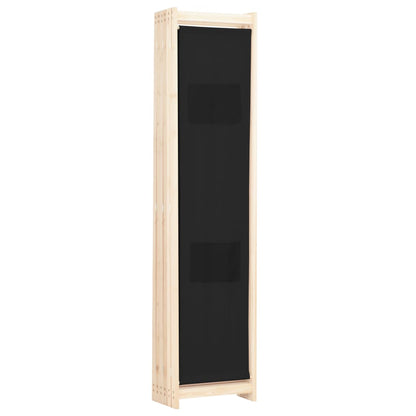 6-Panel Room Divider Black 240x170x4 cm Fabric