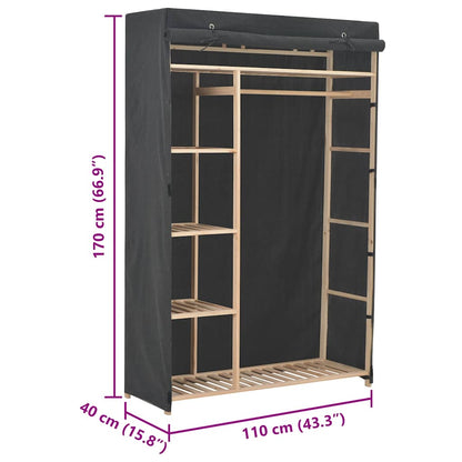 Wardrobe Grey 110x40x170 cm Fabric