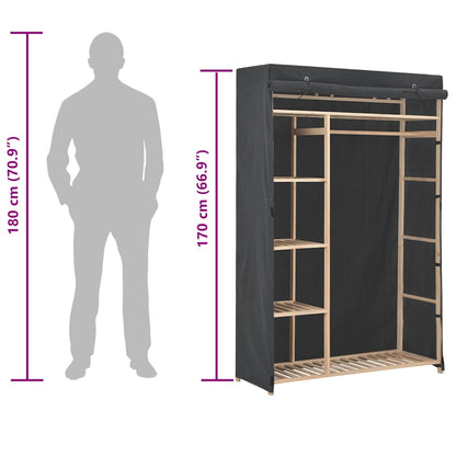 Wardrobe Grey 110x40x170 cm Fabric