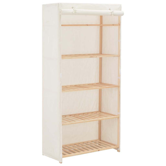 Wardrobe | White | Cotton, Polyester, Solid fir wood | 79x40x170 cm
