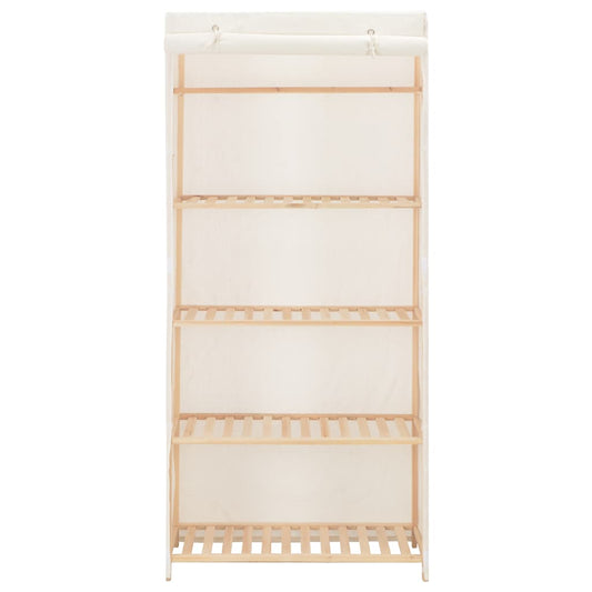 Wardrobe | White | Cotton, Polyester, Solid fir wood | 79x40x170 cm