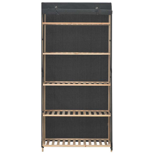 Wardrobe | Grey | Cotton 55%, Polyester 45%, Wooden frame | 79x40x170 cm