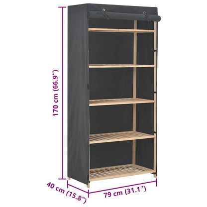 Wardrobe Grey 79x40x170 cm Fabric