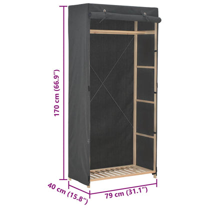 Wardrobe Grey 79x40x170 cm Fabric