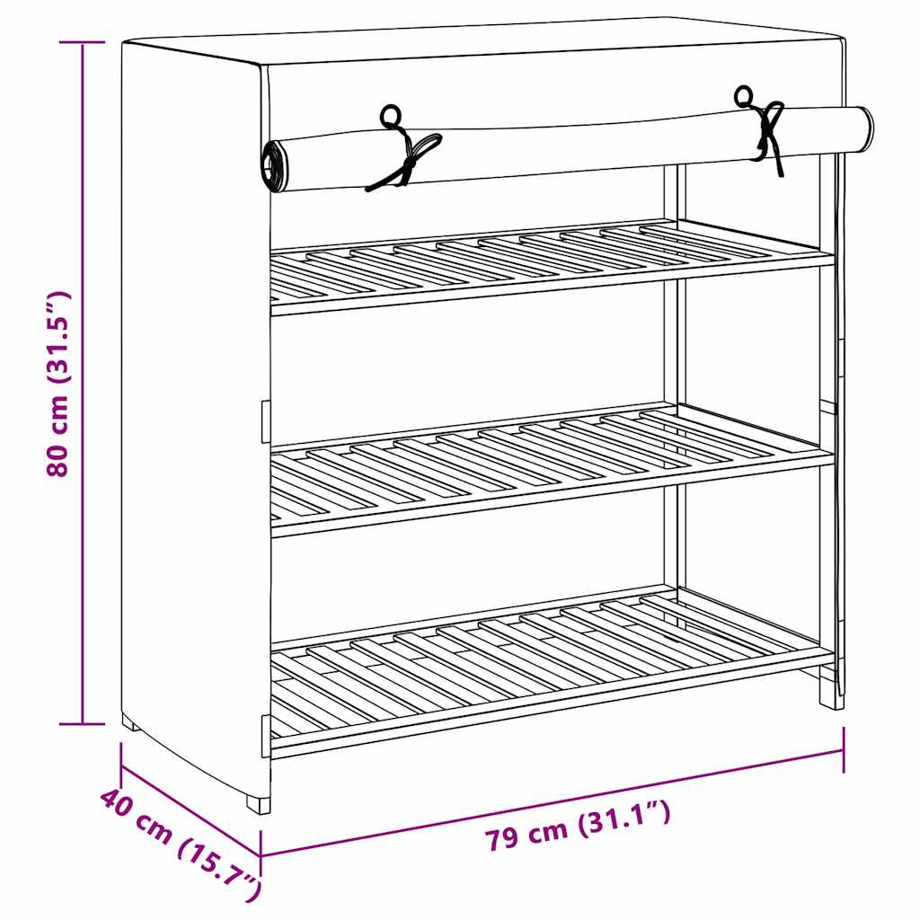 Shoe Cabinet with Cover White 79x40x80 cm Fabric