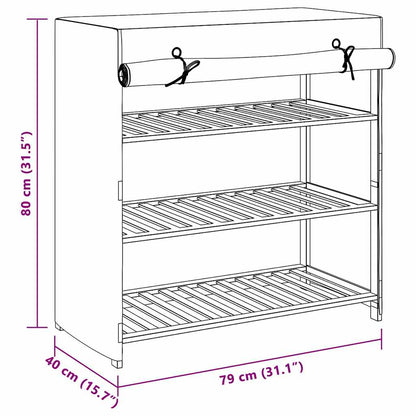 Shoe Cabinet with Cover White 79x40x80 cm Fabric