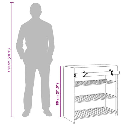 Shoe Cabinet with Cover Grey 79x40x80 cm Fabric