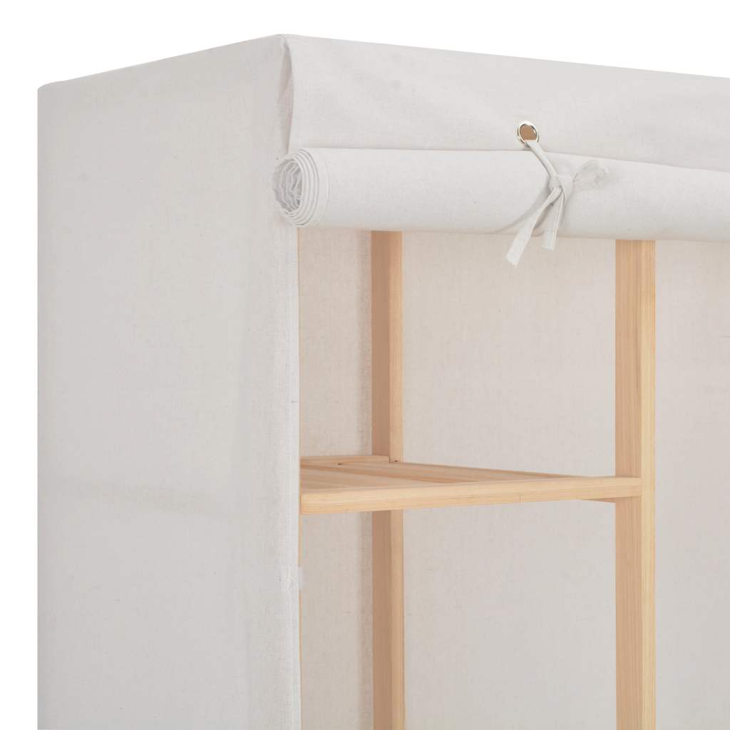 Wardrobe White 135x40x170 cm Fabric