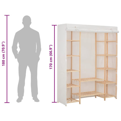 Wardrobe White 135x40x170 cm Fabric