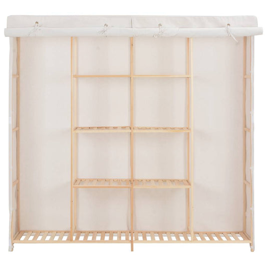 Wardrobe | White | Cotton and Polyester fabric, Solid fir wood