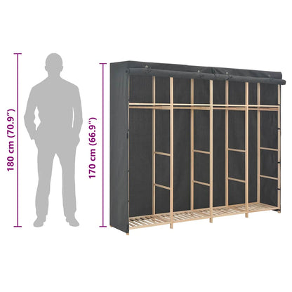 Wardrobe Grey 200x40x170 cm Fabric