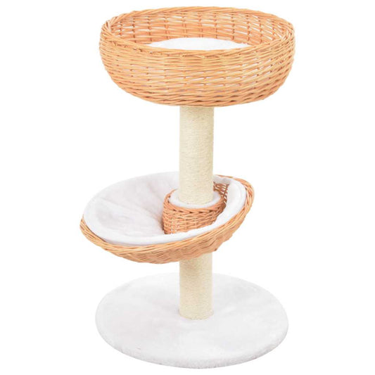 Cat Tree | Natural | Willow, soft plush, sisal rope | Cat Tree