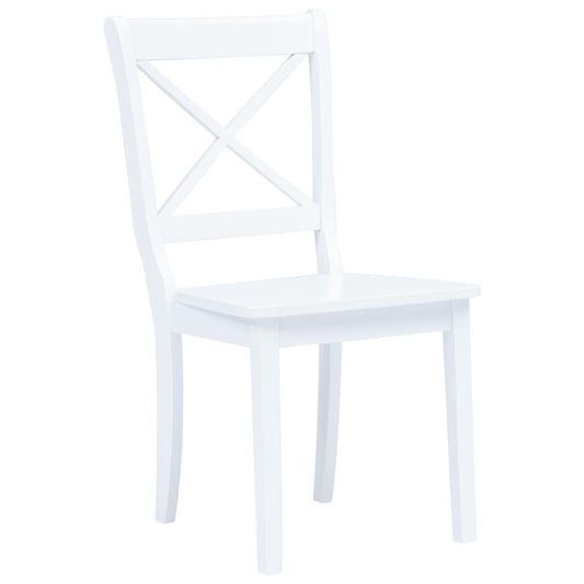 Dining Chair | Set of 2 | White | Solid rubber wood | Standard | Durable
