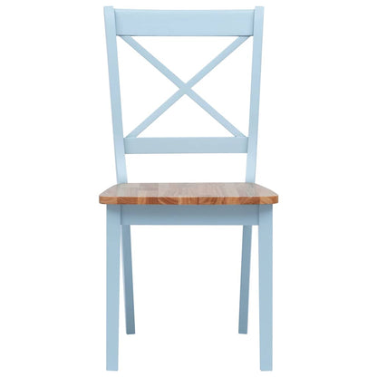 Dining Chairs 2 pcs Grey and Natural Solid Rubber Wood