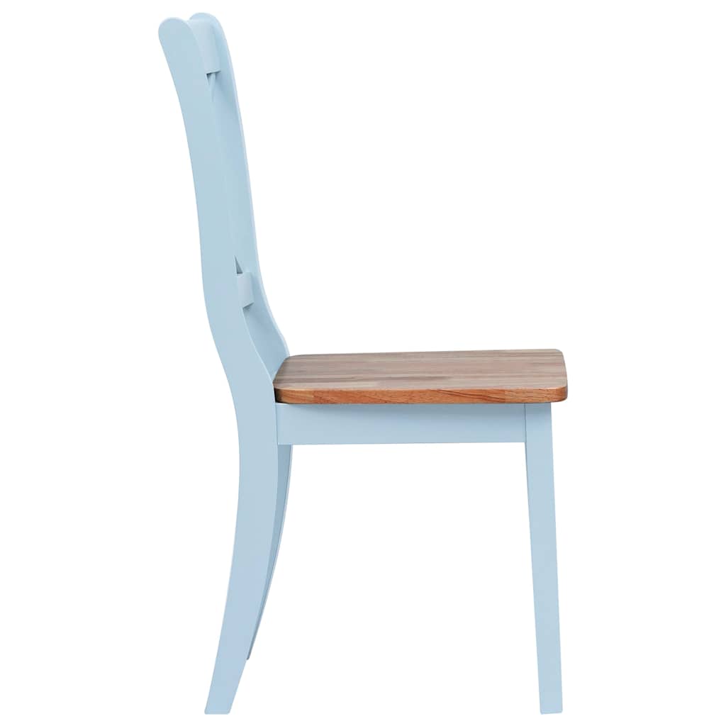 Dining Chairs 2 pcs Grey and Natural Solid Rubber Wood