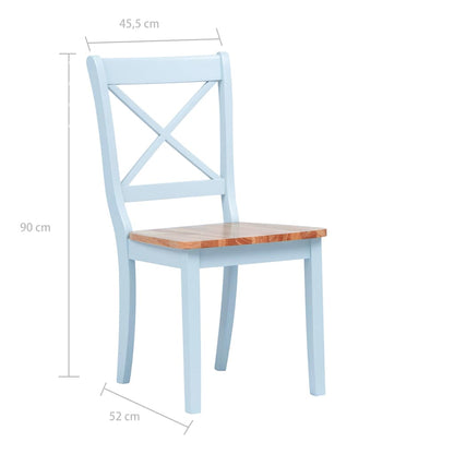 Dining Chairs 2 pcs Grey and Natural Solid Rubber Wood