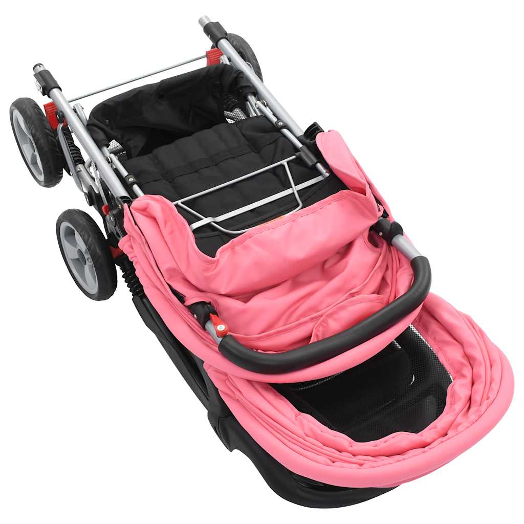 Tandem Stroller Pink and Black Steel