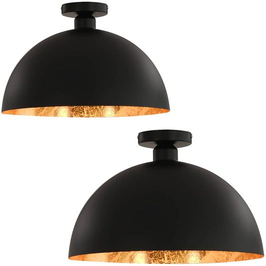 Ceiling Lamp | Set of 2 | Black and gold | Metal | Medium | Sleek