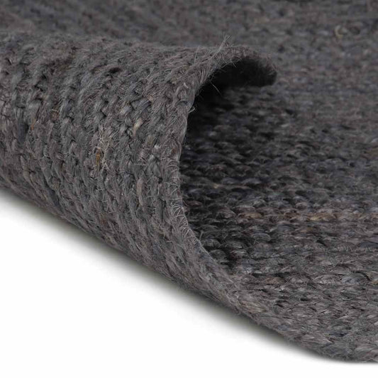 Area Rug | Dark Grey | Braided Jute | 120 cm | Durable | Area Rug | Round