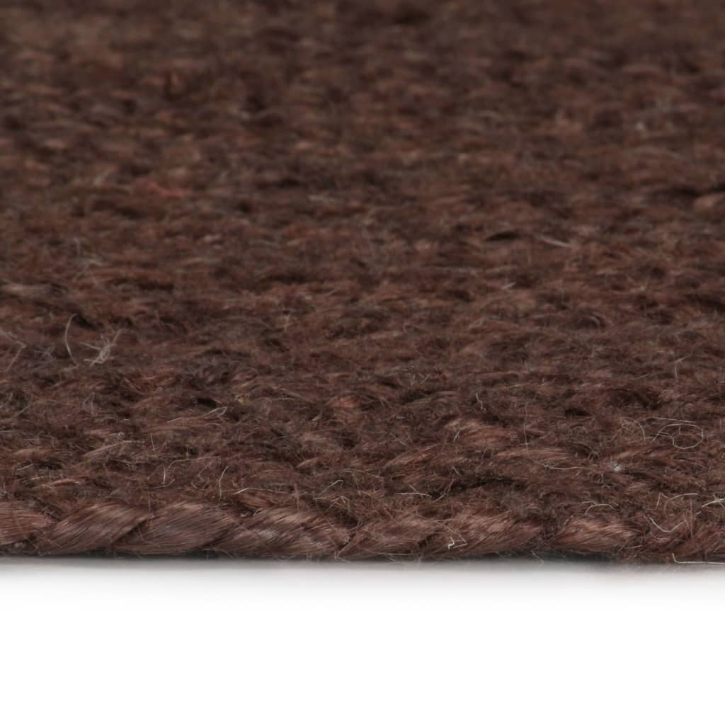 Handmade Rug Jute Round 90 cm Brown